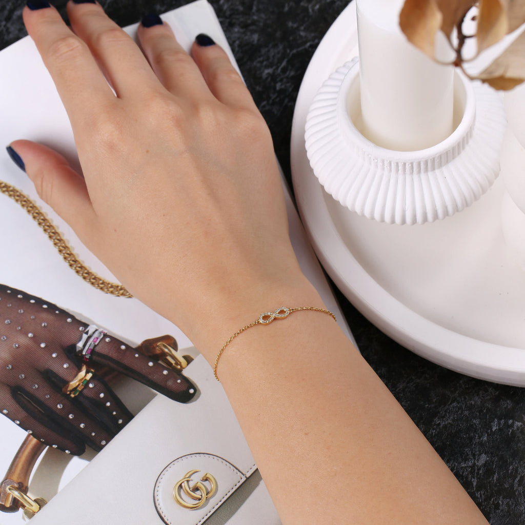 Gold Infinity Charm Bracelet