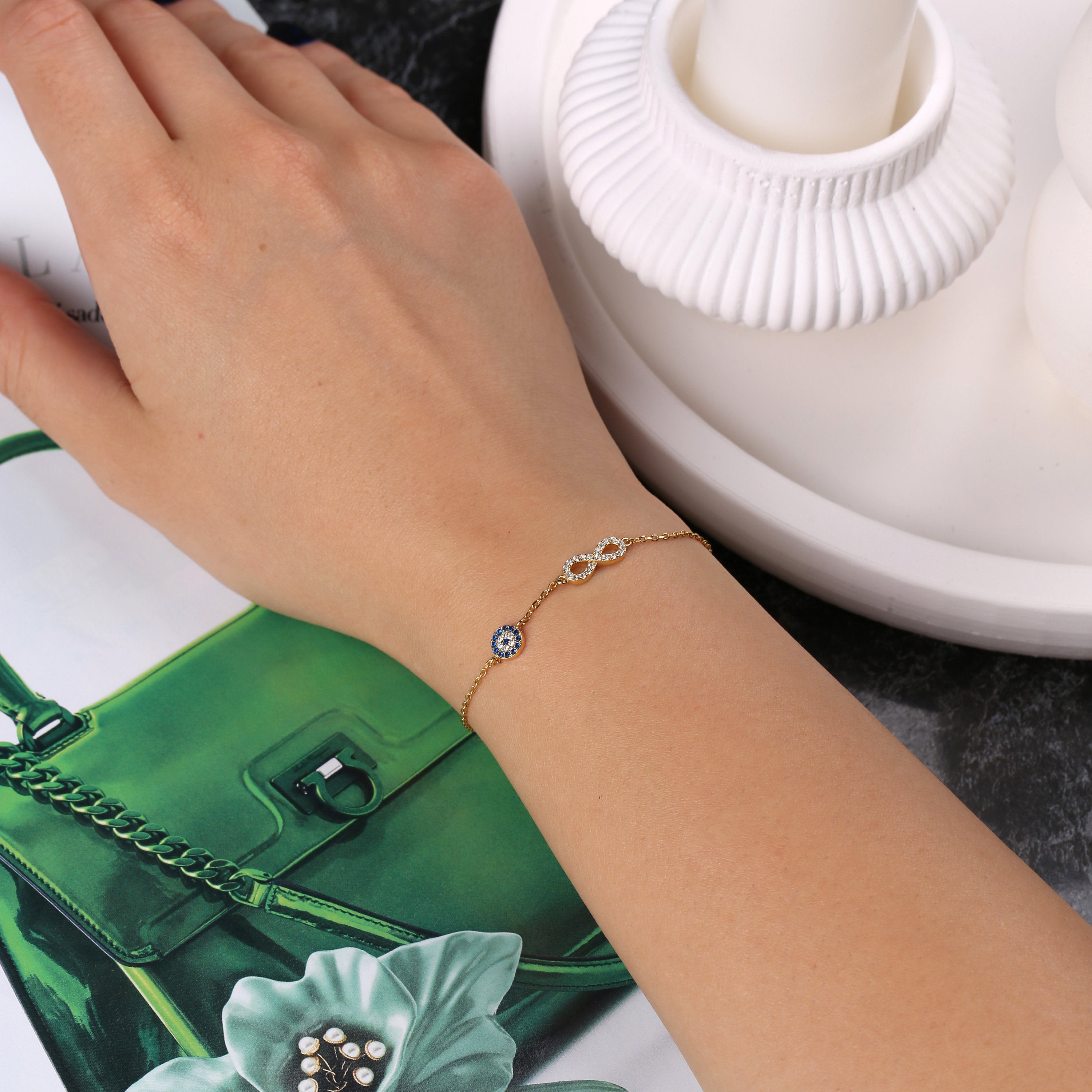 Gold Infinity Charm Bracelet