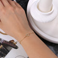 Tiny Pave Open Heart Charm Bracelet in Sterling Silver