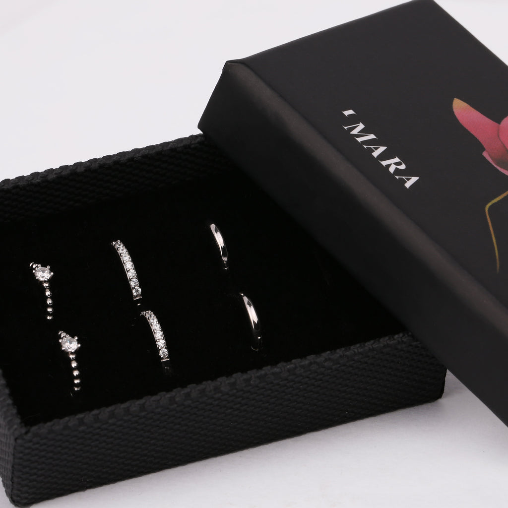 Thin Hoop Earrings Set
