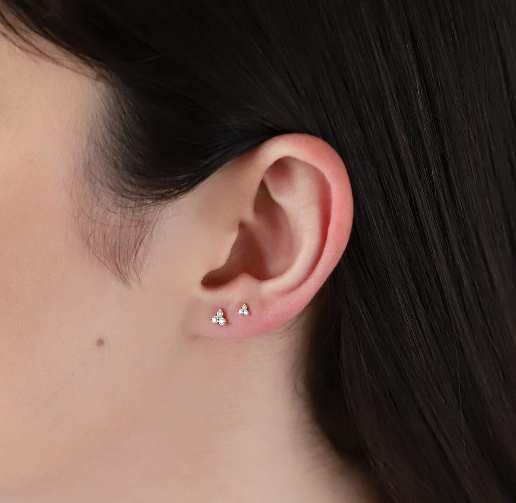 Tiny Flower Shape Stud Earrings