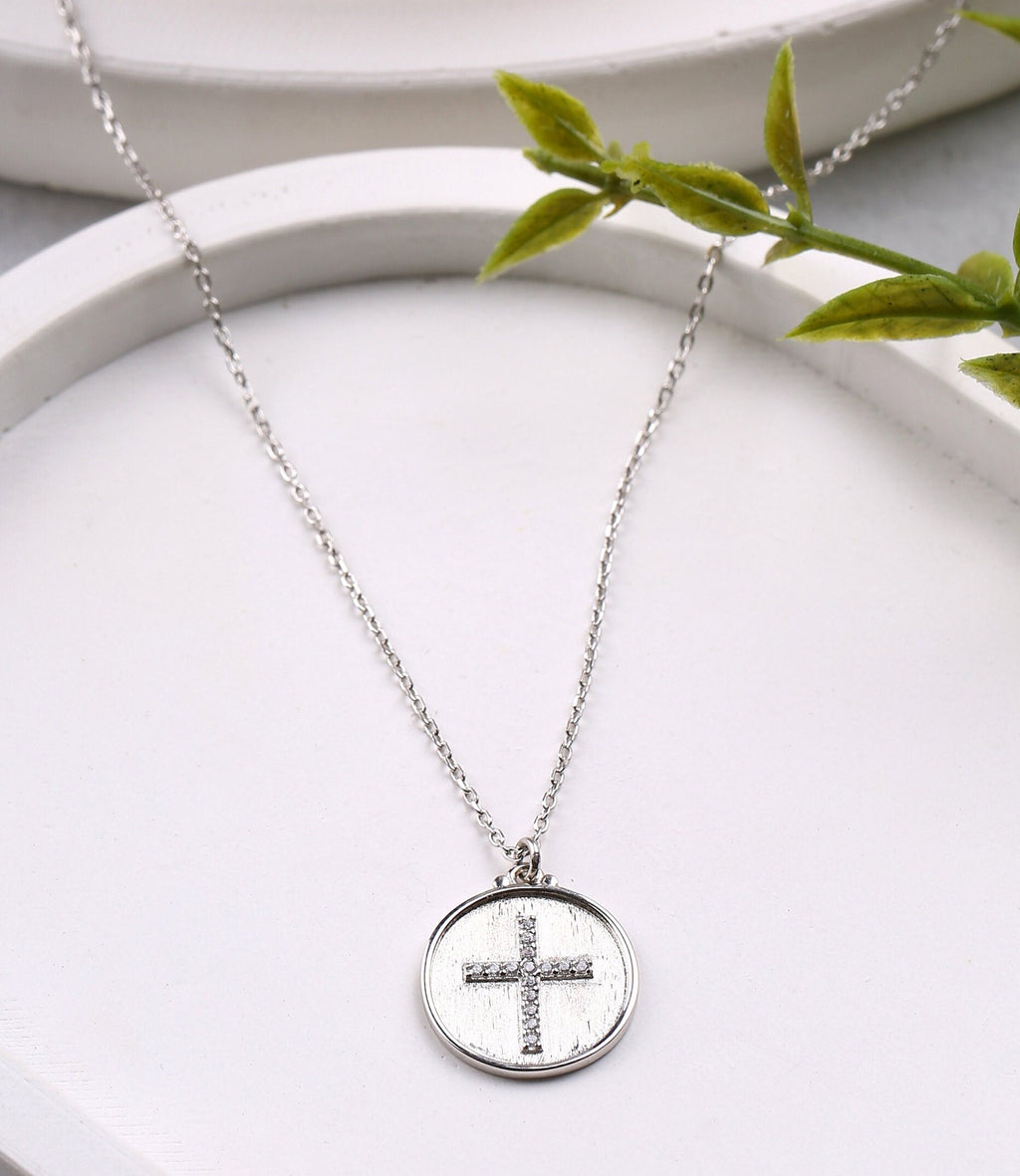 Gold Cross Medallion Necklace