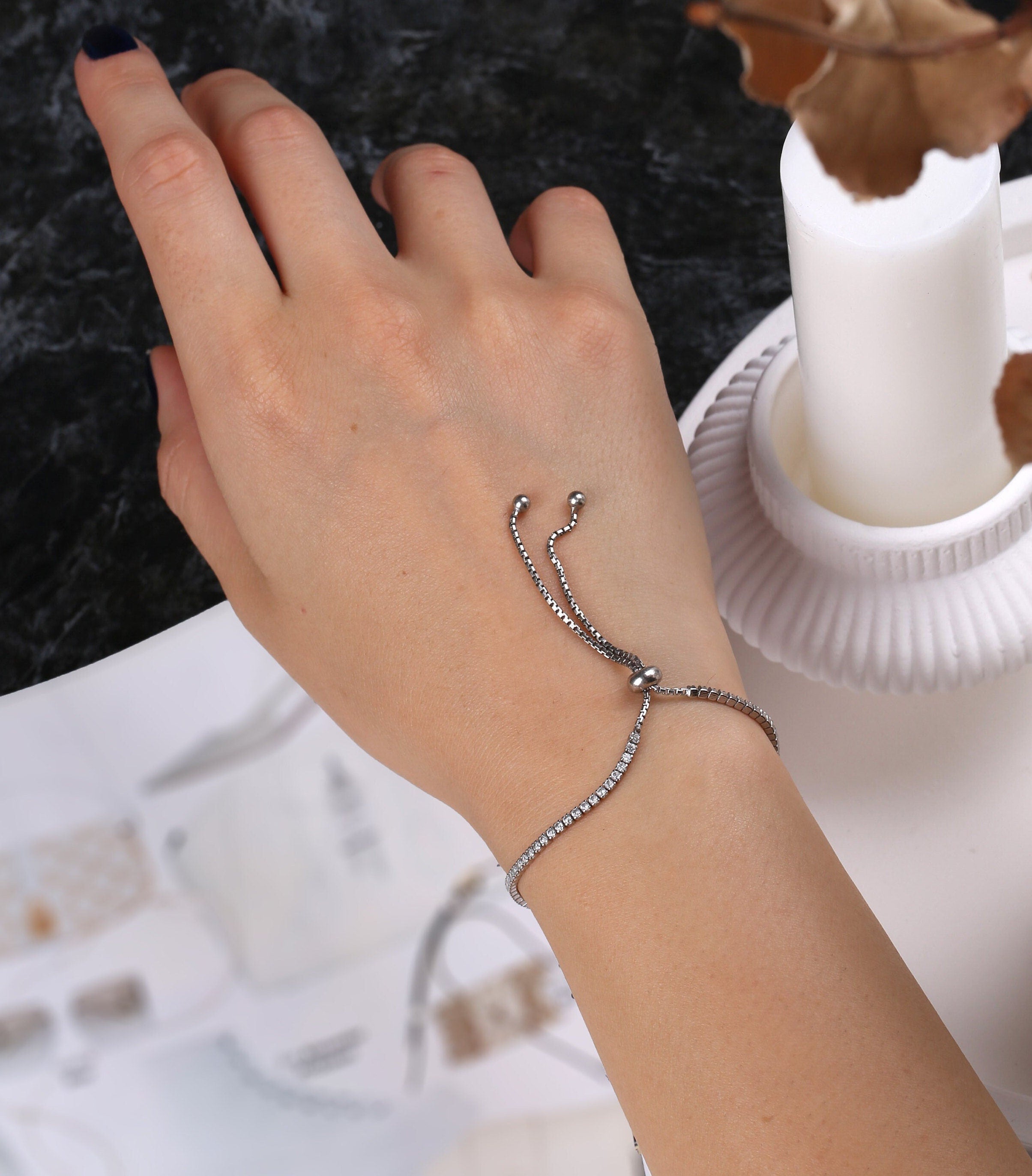 Tennis Bracelet, Sterling Silver Sparkling CZ Diamond Tennis