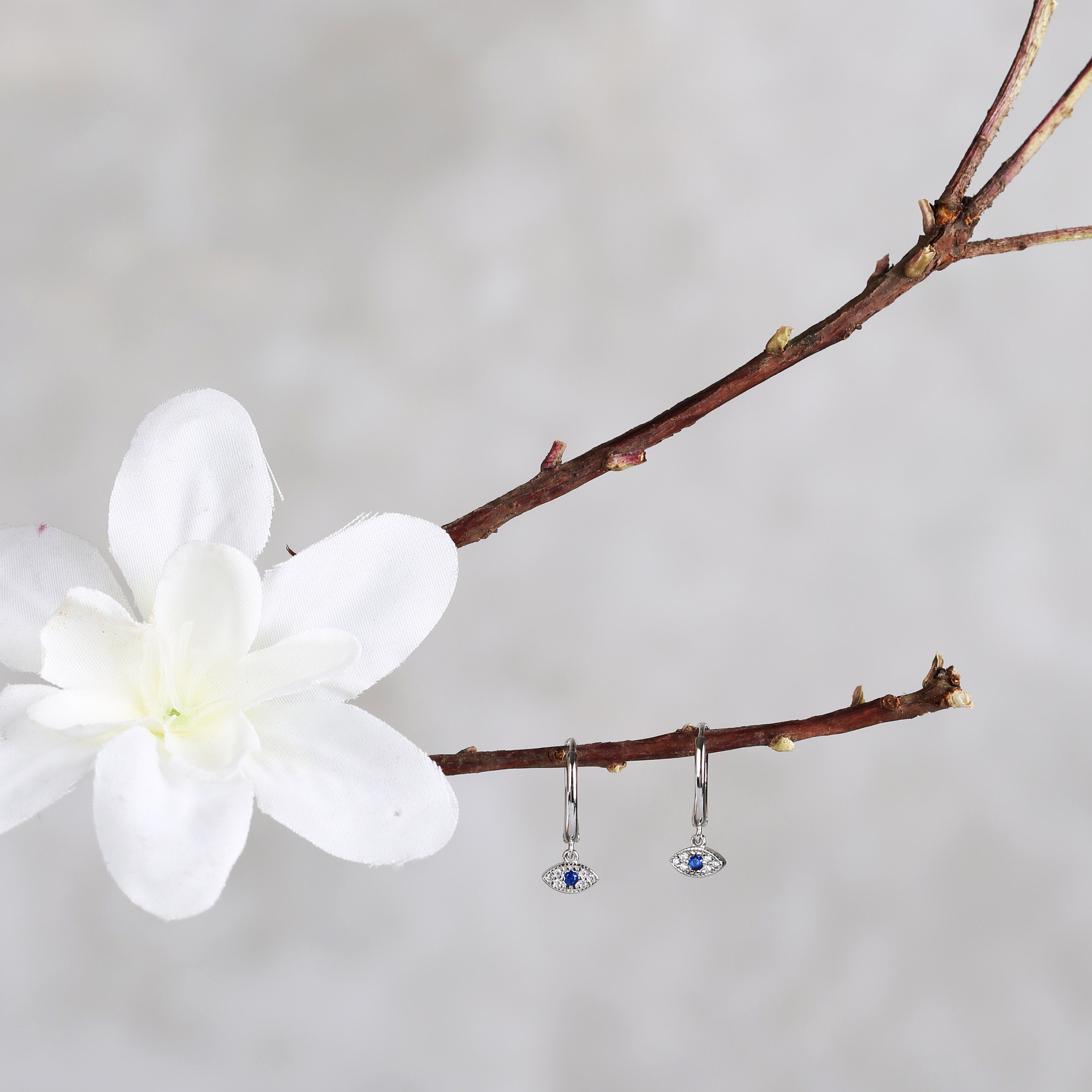 Evil Eye Hoop Earrings Set