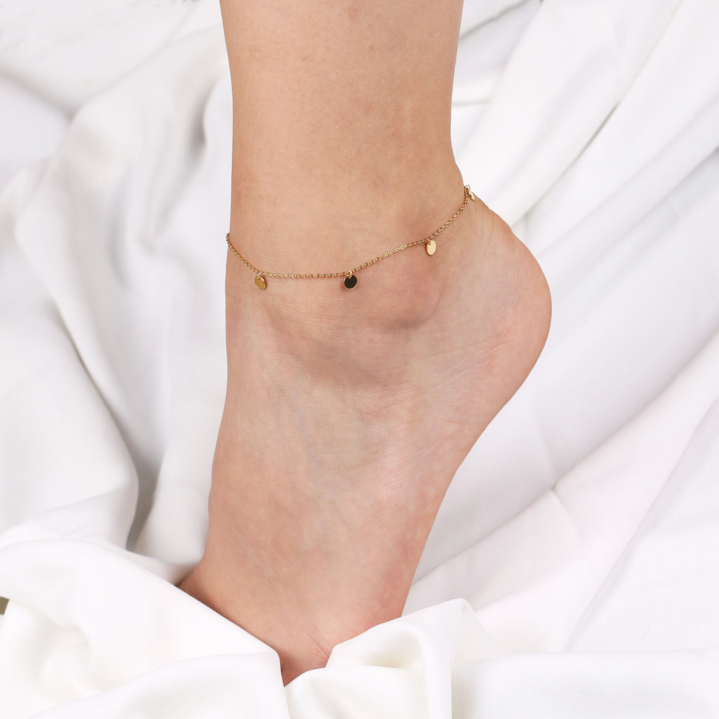 Dainty Sterling Silver Bead Anklet