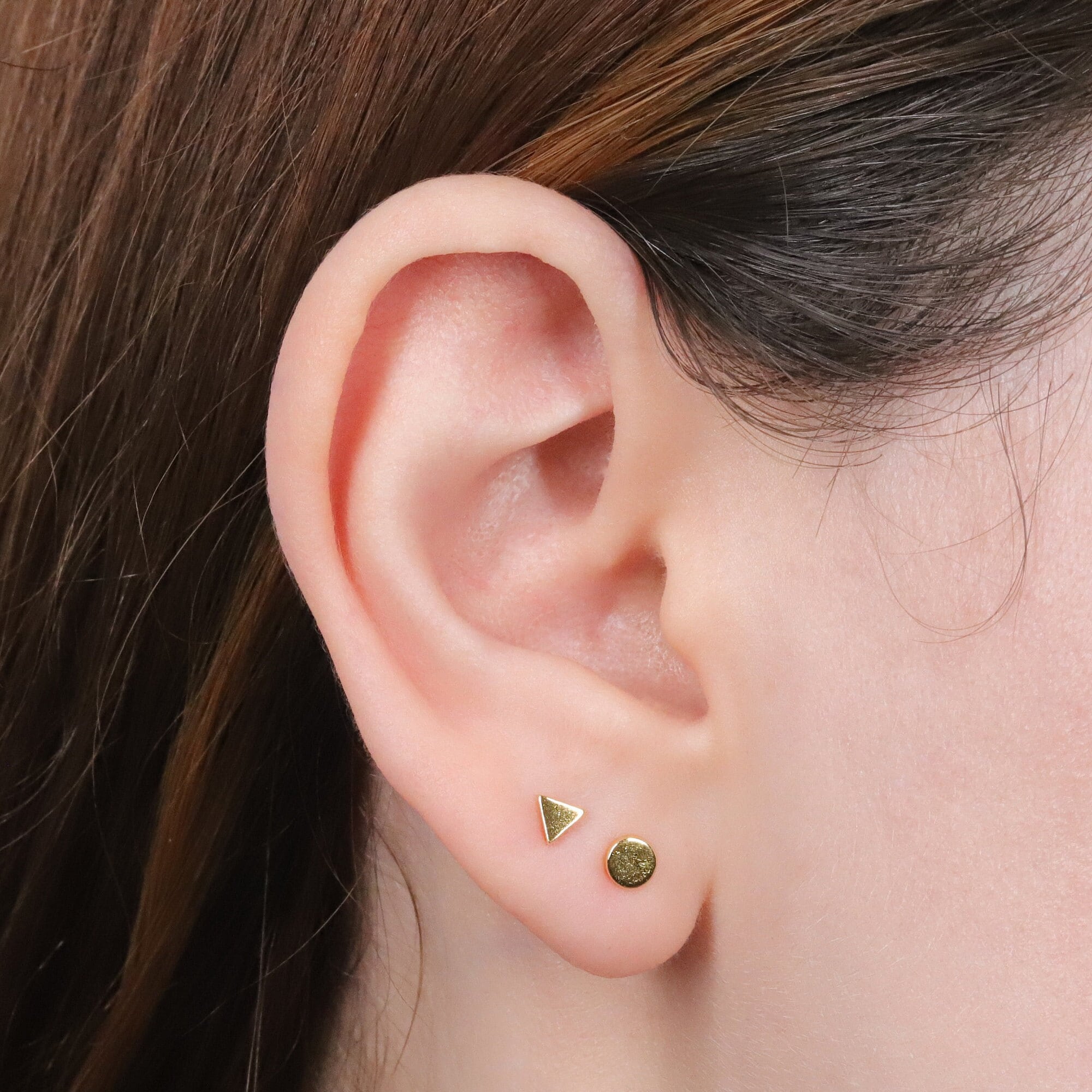 Gold Triangle Stud Earrings