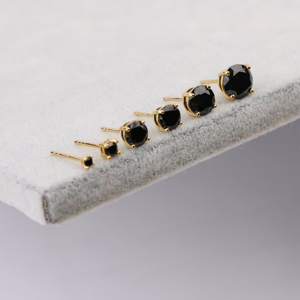 Sterling Silver Black Onyx Stud Earrings