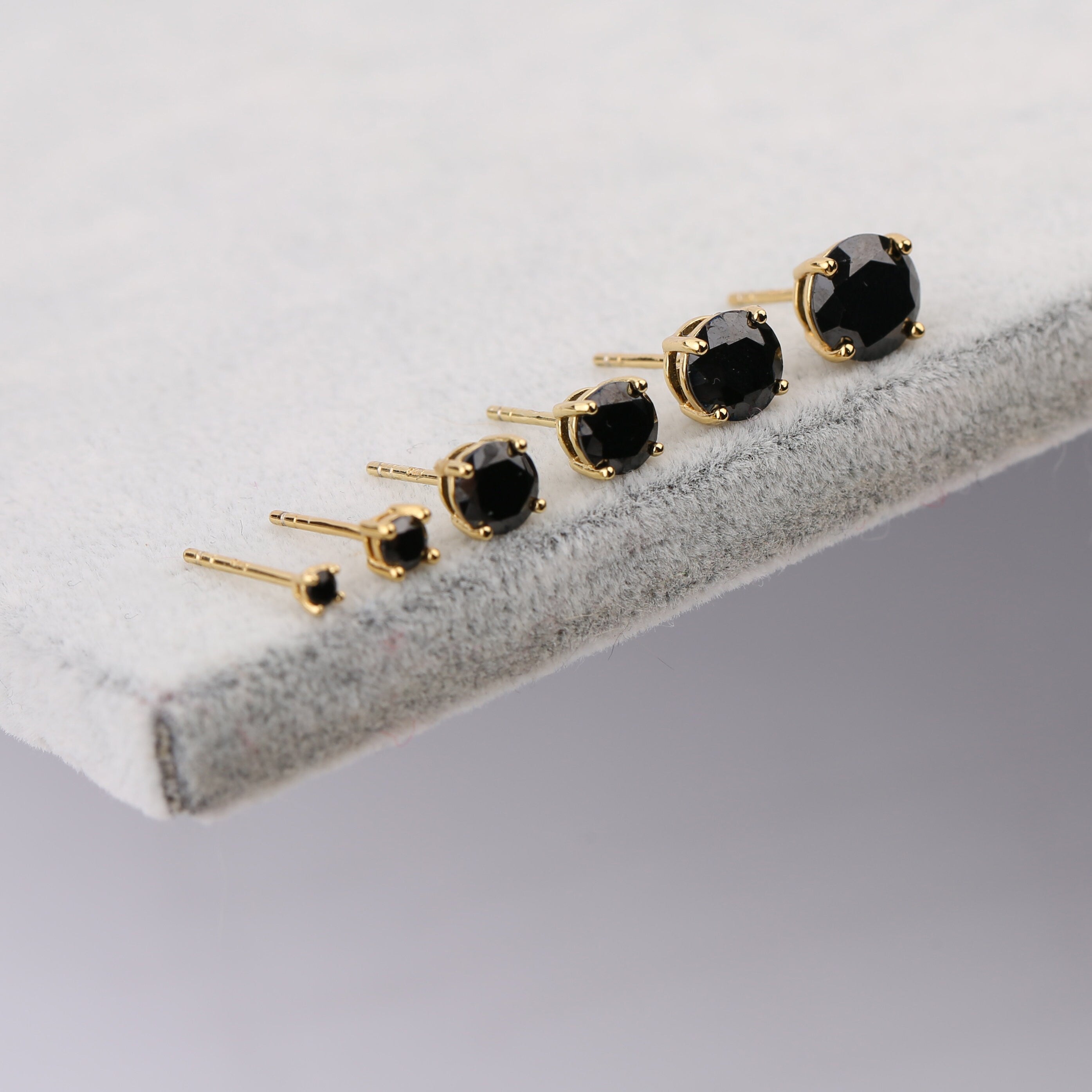 Sterling Silver Black Onyx Stud Earrings