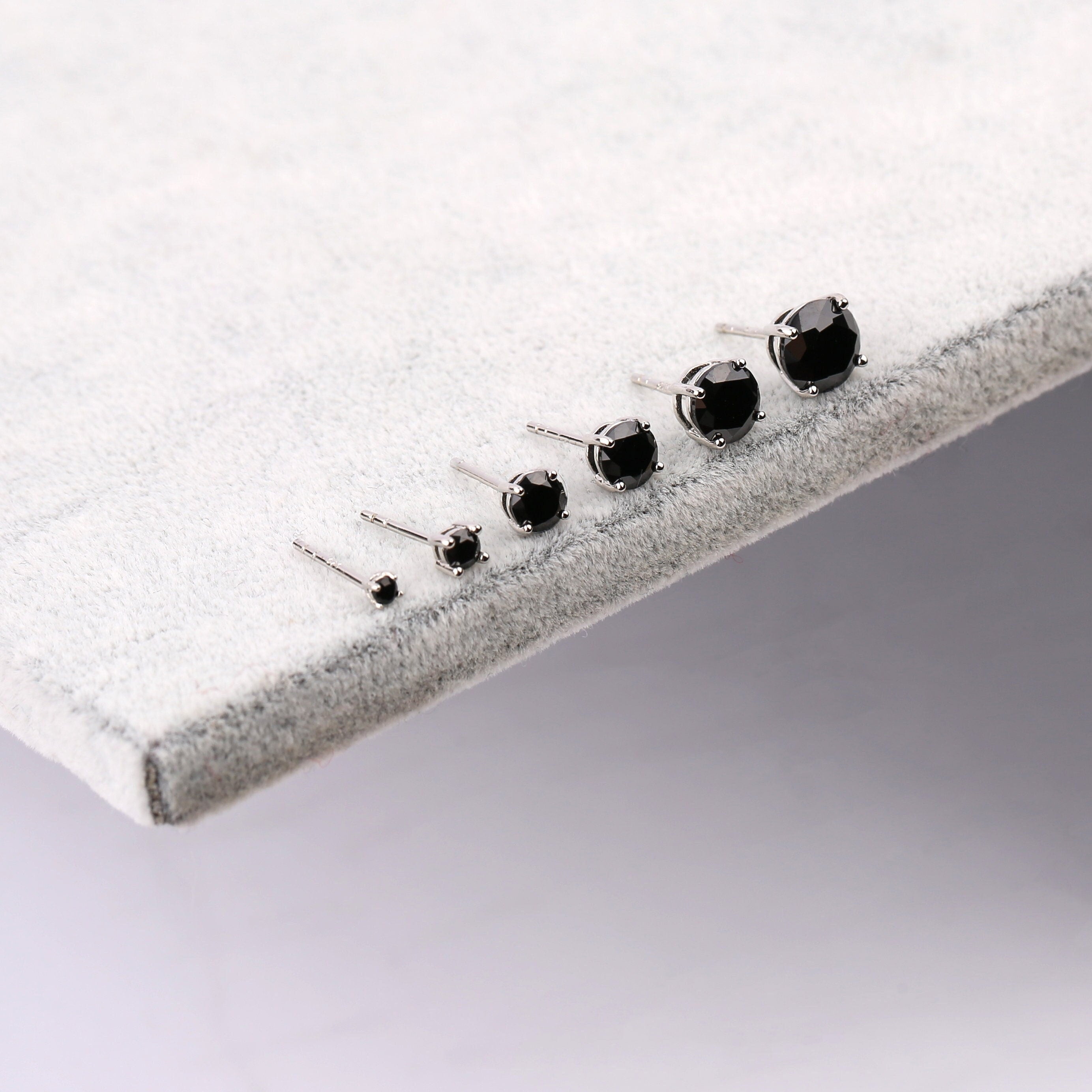 Sterling Silver Black Onyx Stud Earrings