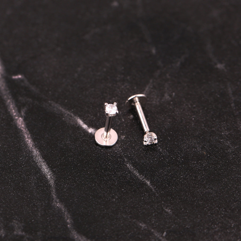 925 Sterling Silver Threadless Push Pin Labret Stud