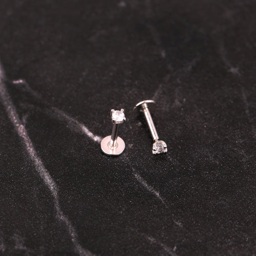 925 Sterling Silver Threadless Push Pin Labret Stud