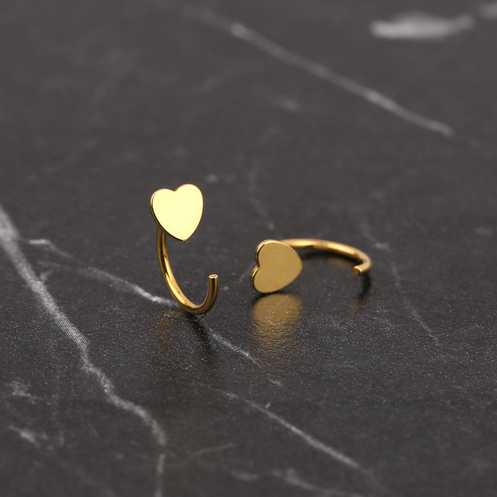 Heart Shape Open Hoop Earrings