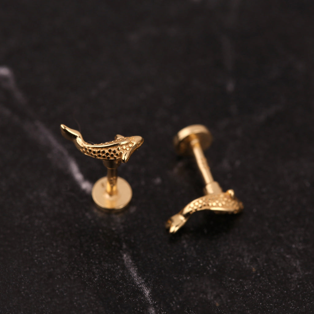 Sterling Silver Koi Fish Stud Earring