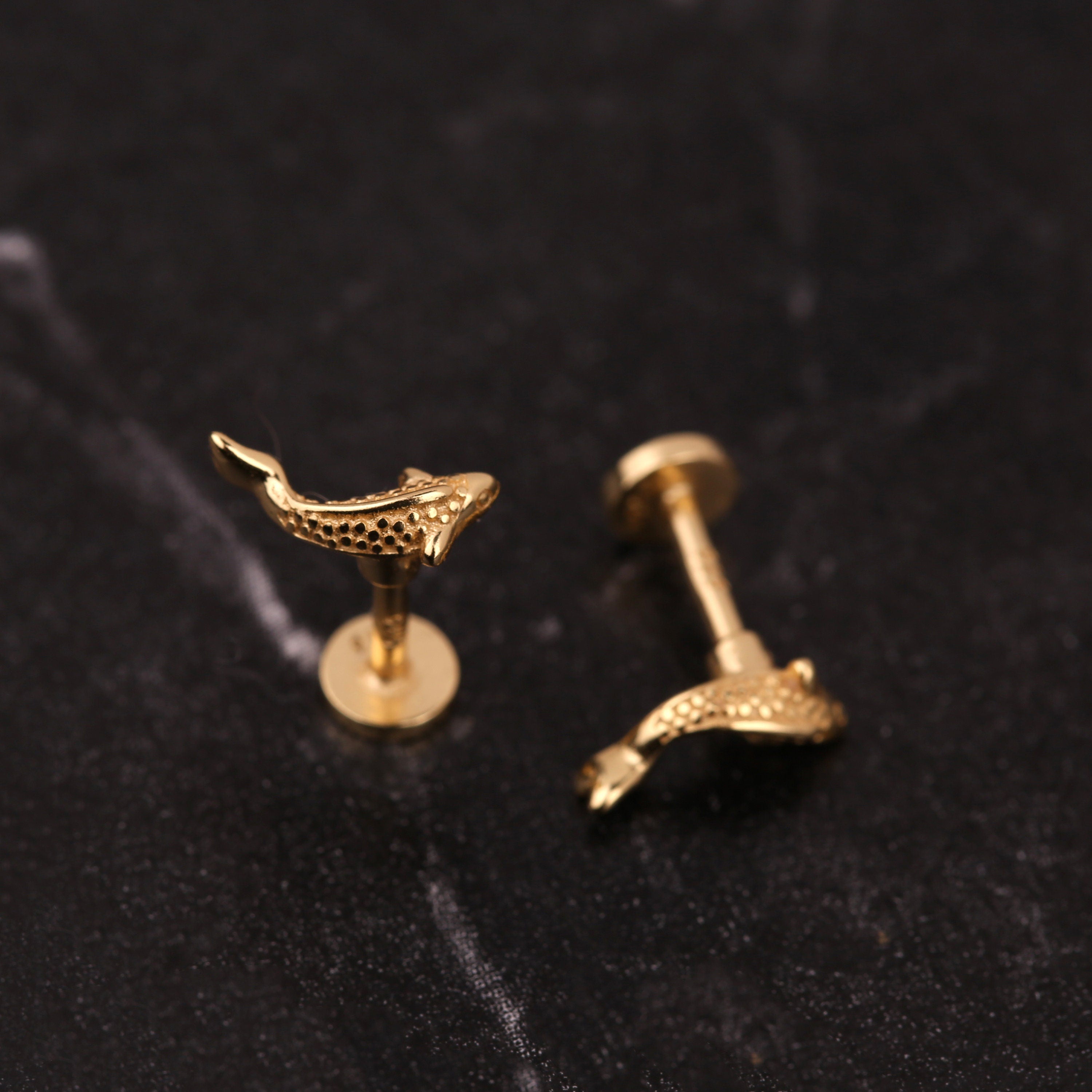 Sterling Silver Koi Fish Stud Earring