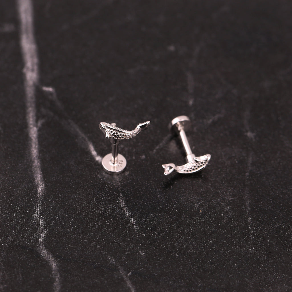 Sterling Silver Koi Fish Stud Earring