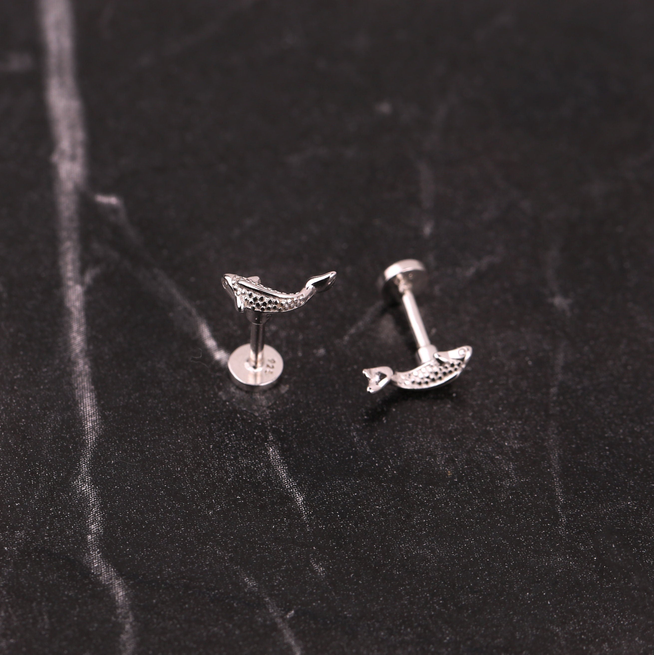 Sterling Silver Koi Fish Stud Earring