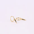 Black Stone Spike Hoop Earrings
