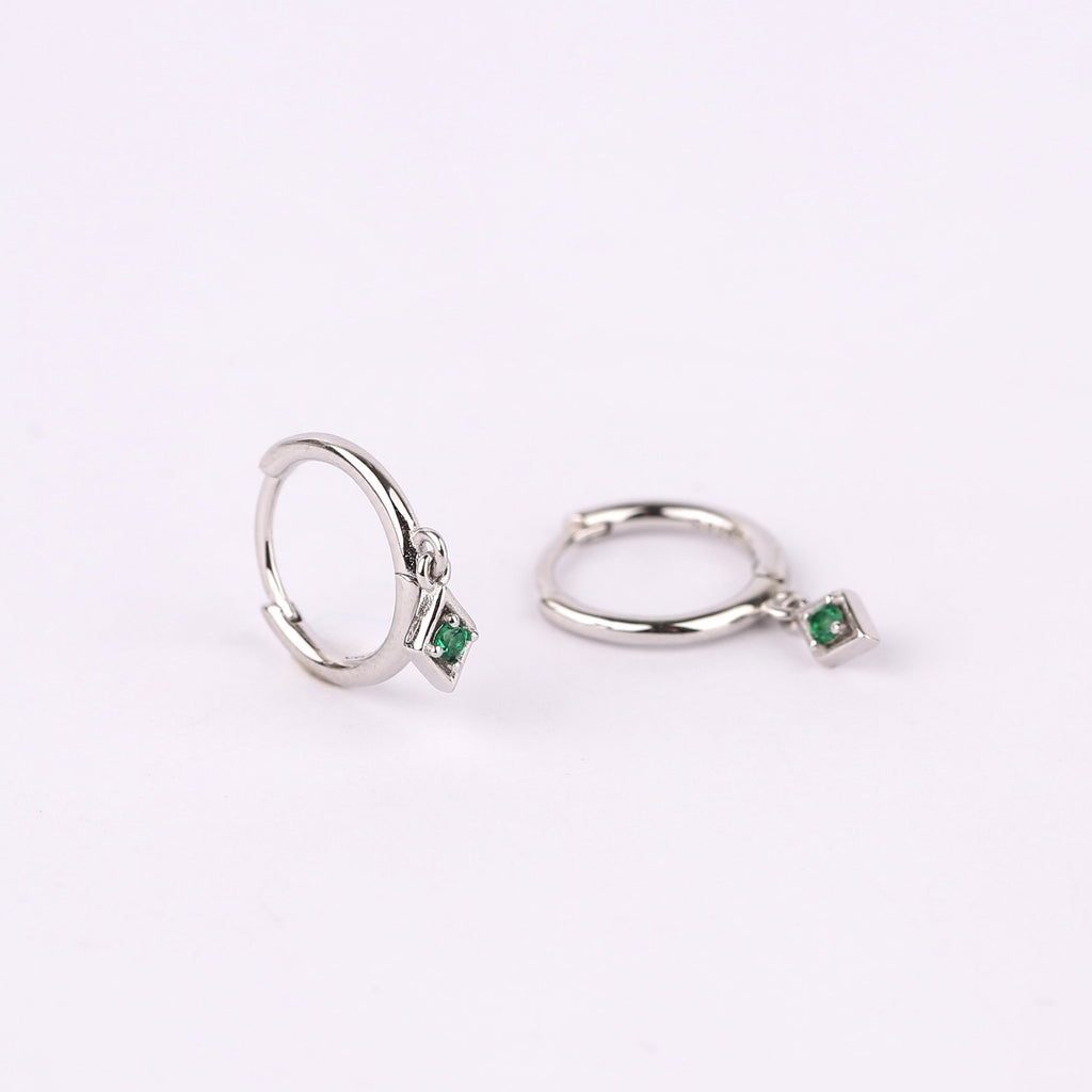 Turquoise Charm Hoop Earrings