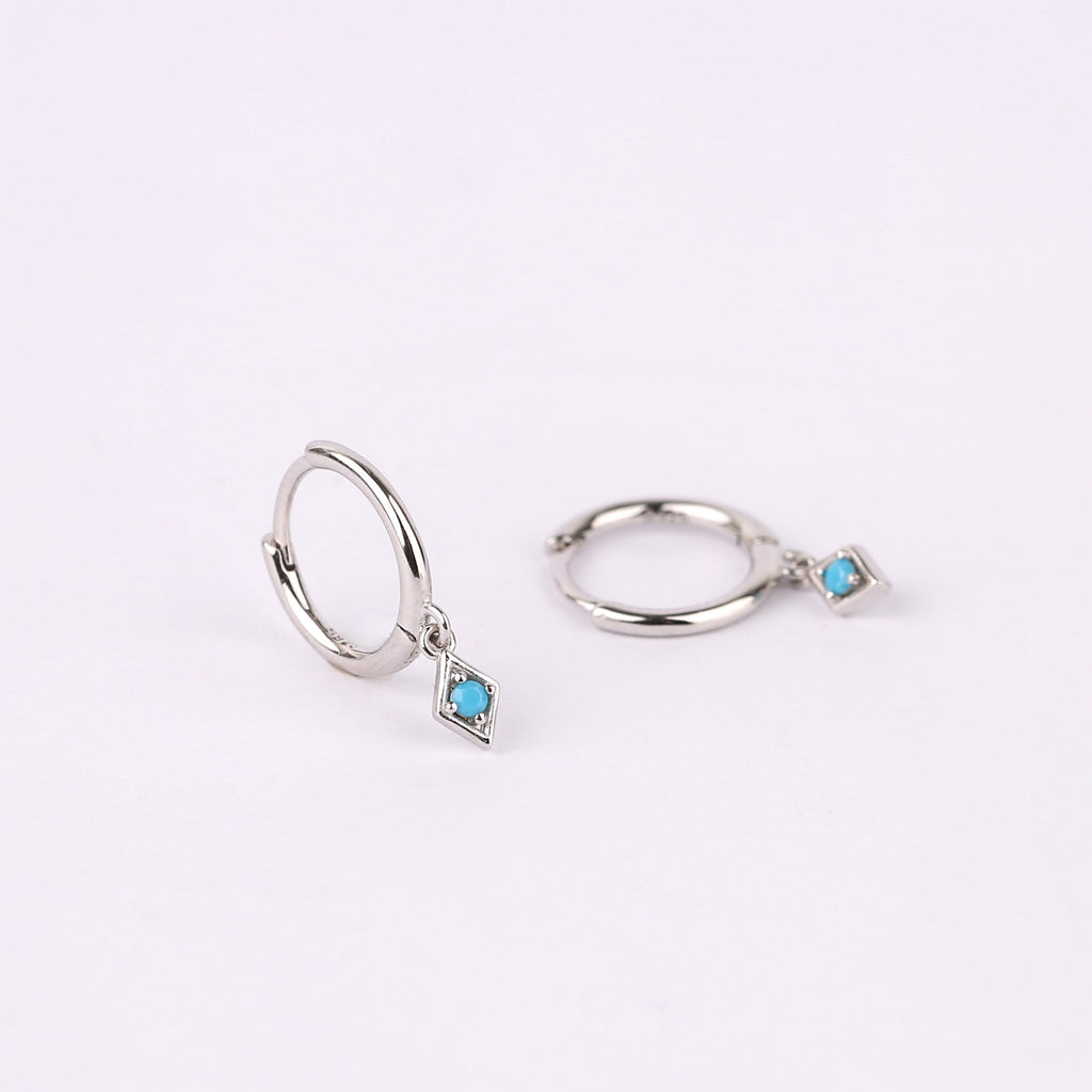Turquoise Charm Hoop Earrings