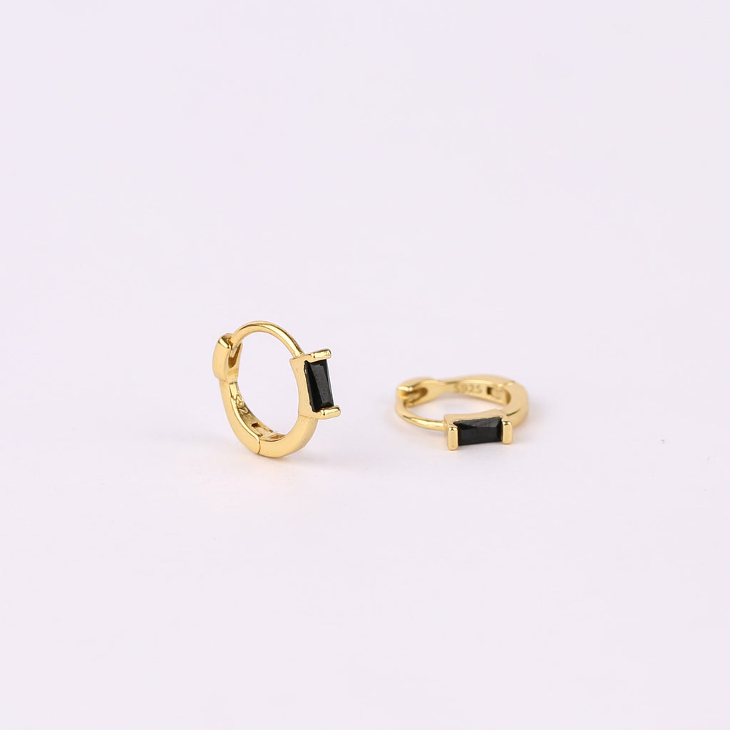 Diamond CZ Huggie Hoop Earrings