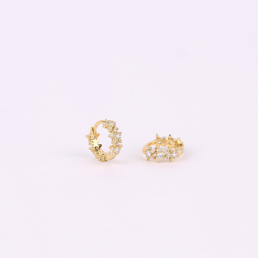 Gold Ear Stack Set, Dainty Hoop Earrings Set