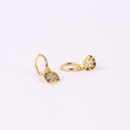 Starburst Disk Charm Dangle Hoop Earrings