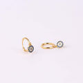 Evil Eye Charm Huggie Drop Hoop Earrings