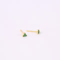 Tiny Emerald Flower Cluster Stud Earrings