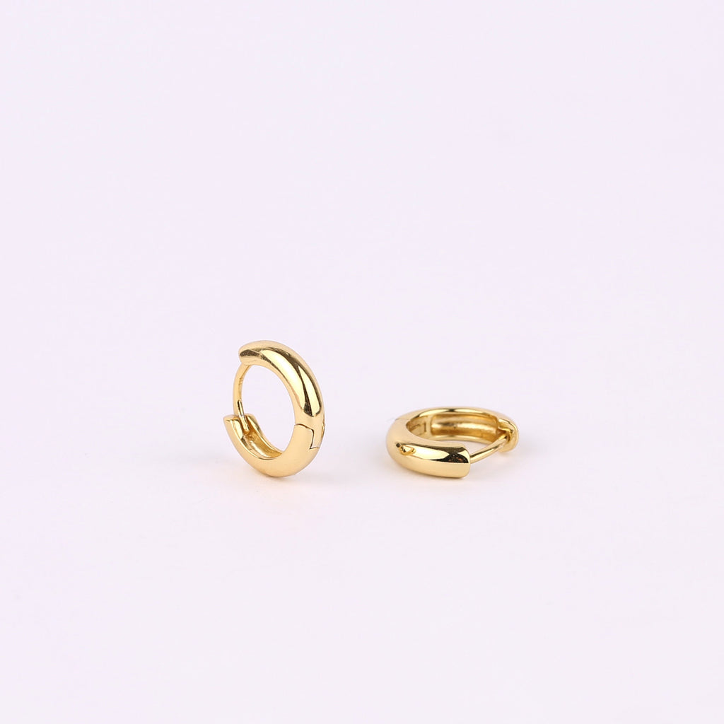 Mens Thick Gold Huggie Hoop Earrings