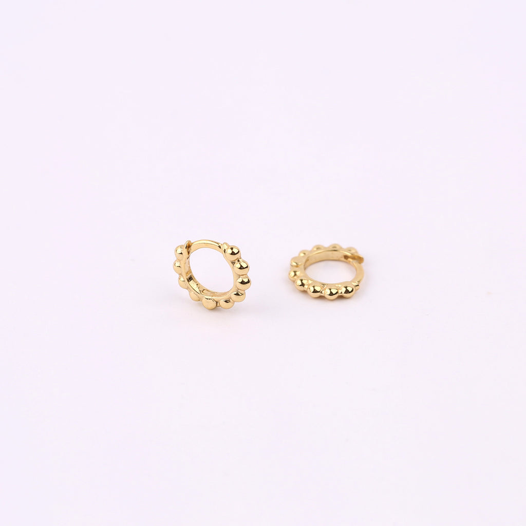 Beaded Huggie Hoop Earrings