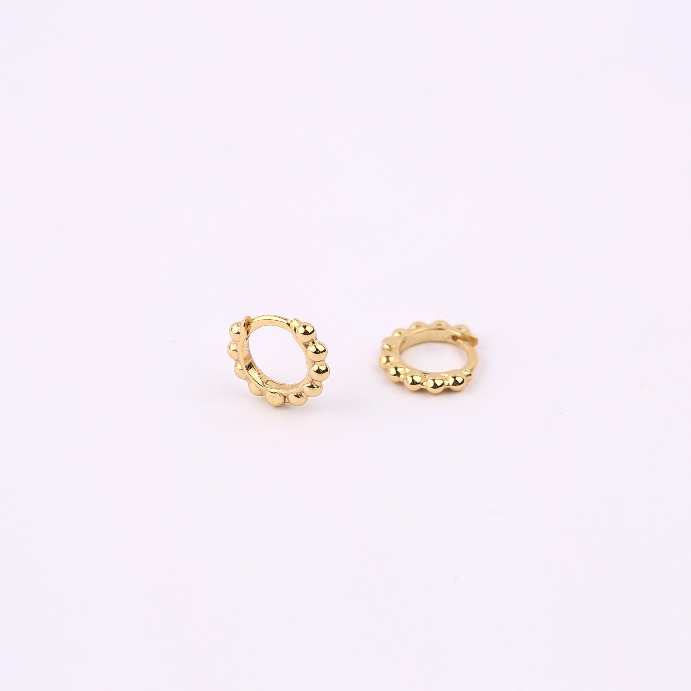Beaded Huggie Hoop Earrings