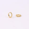 Dainty Gold Beaded Huggie Hoop Earrings