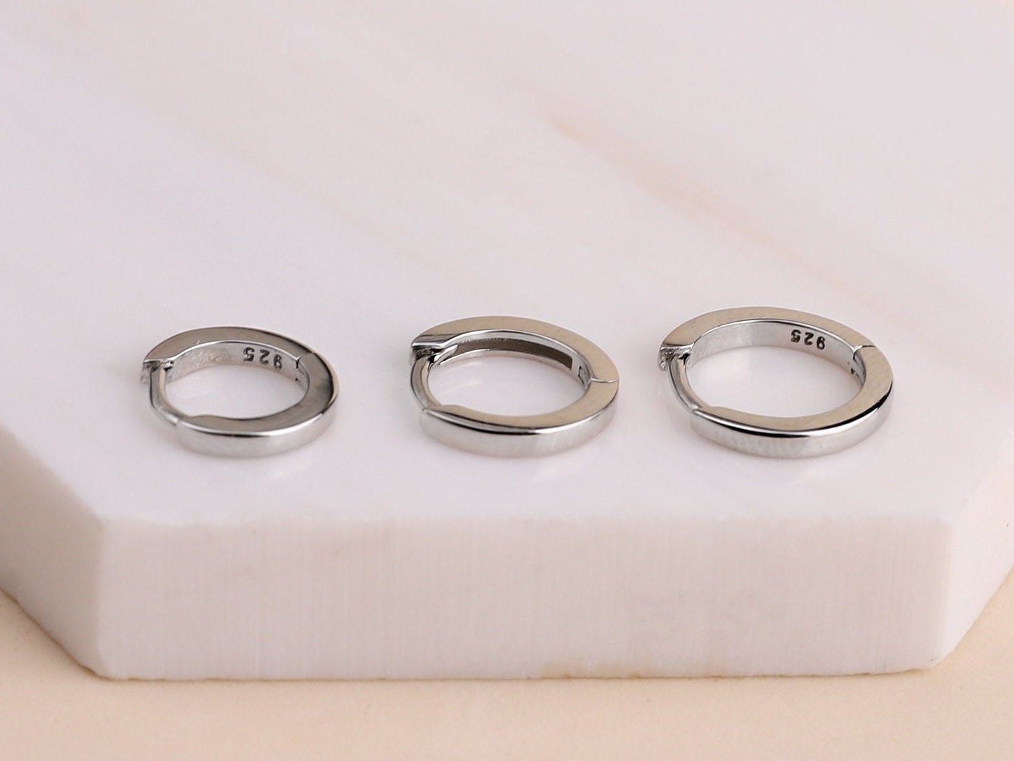 Dainty Gold Square Edge Huggie Hoop Earrings