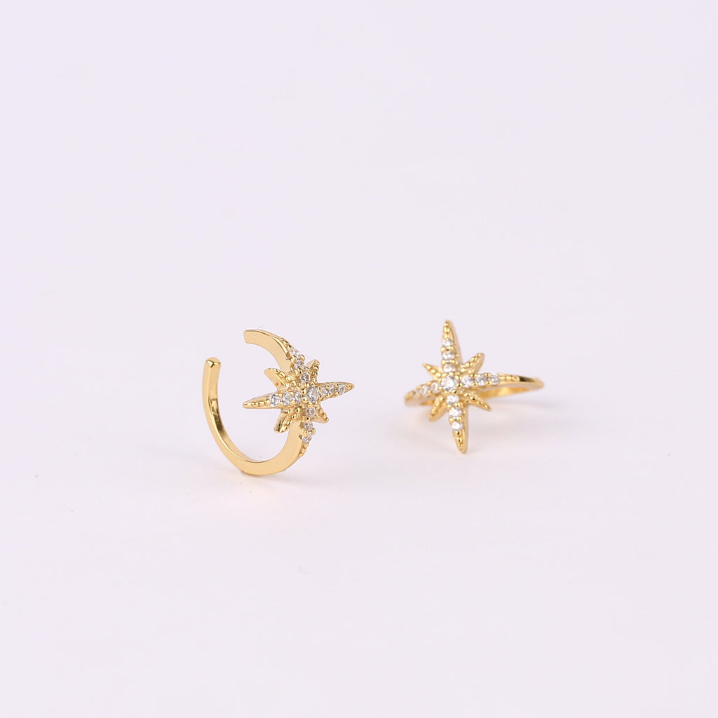 Starburst Ear Cuff Earring Non-Pierced