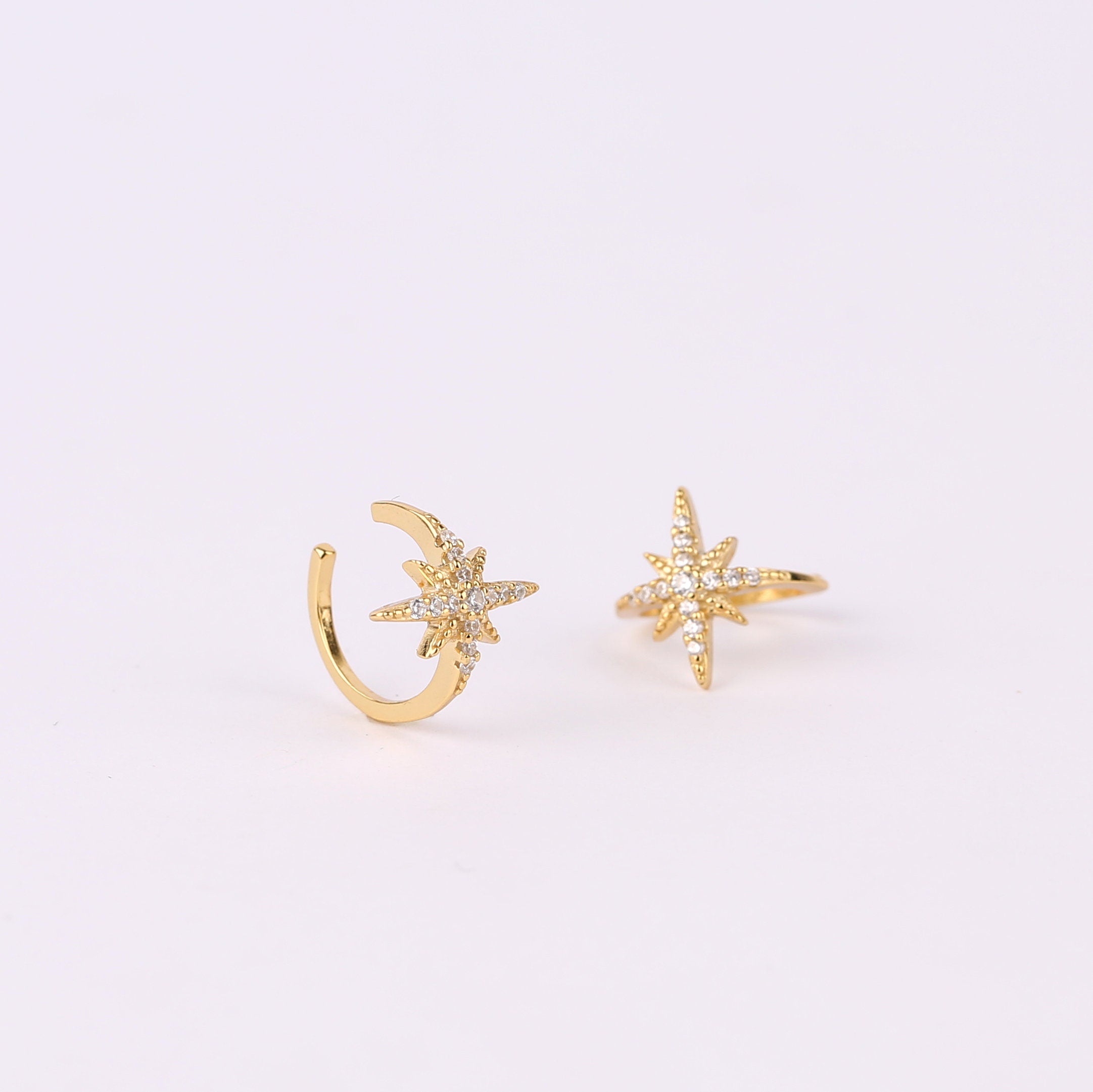 Starburst Ear Cuff Earring Non-Pierced