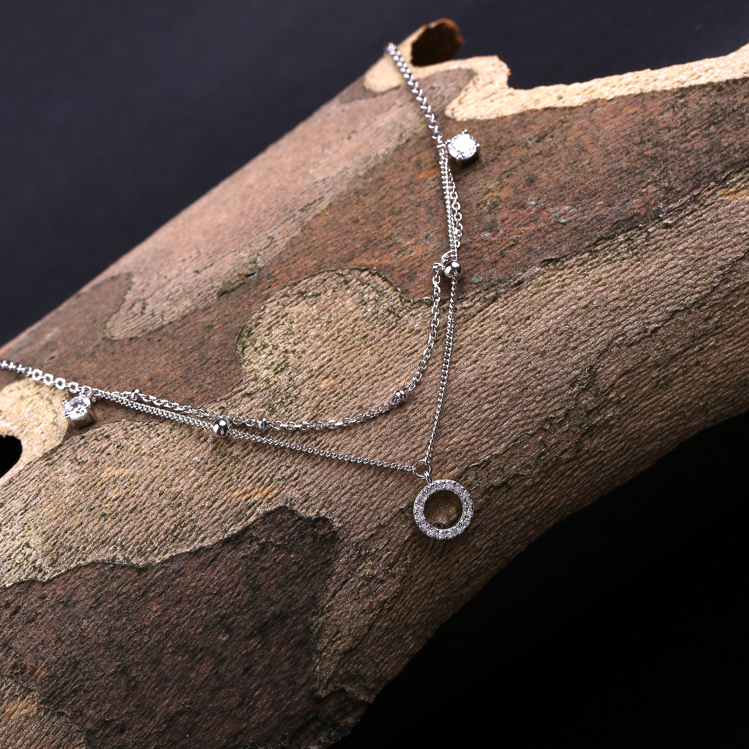 Sterling Silver Layered Anklet