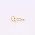 Diamond CZ Dangle Drop Hoops Earrings