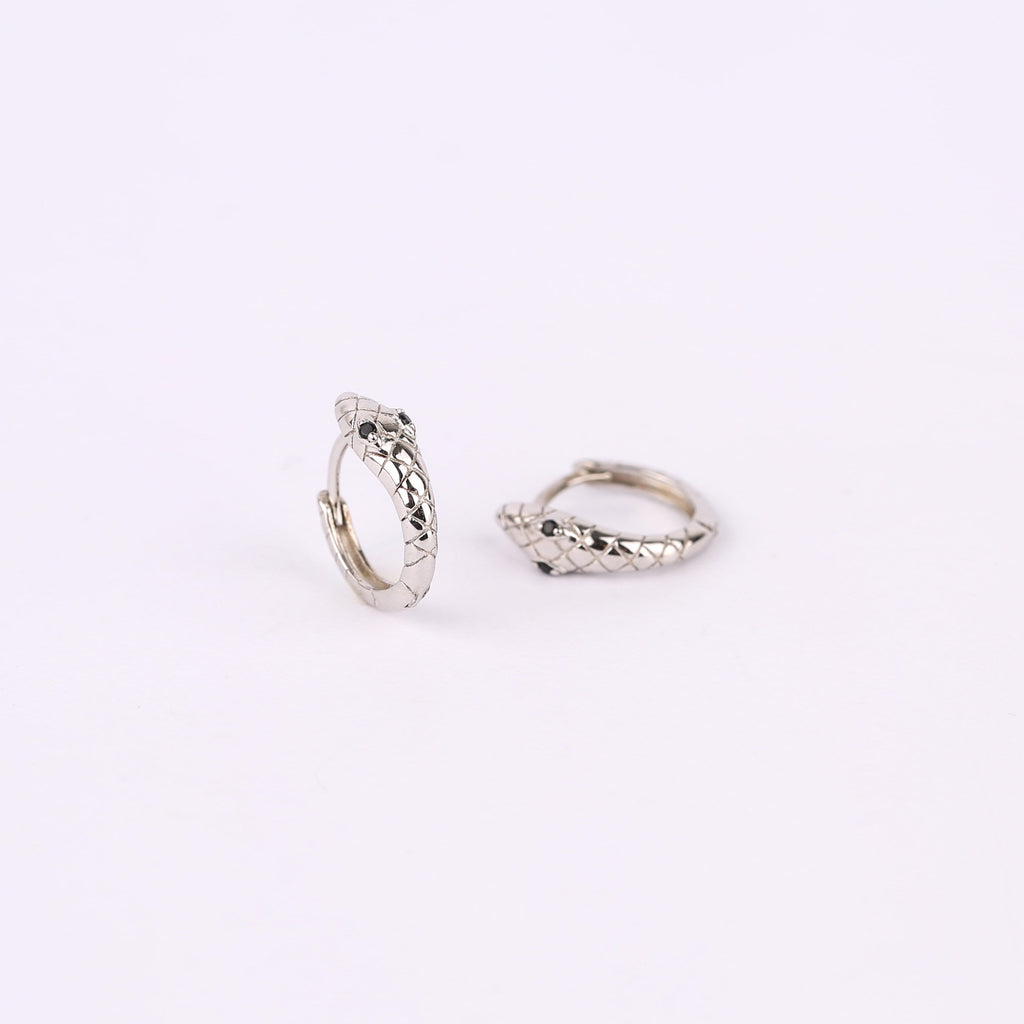 Gold Snake Huggie Hoop Earrings