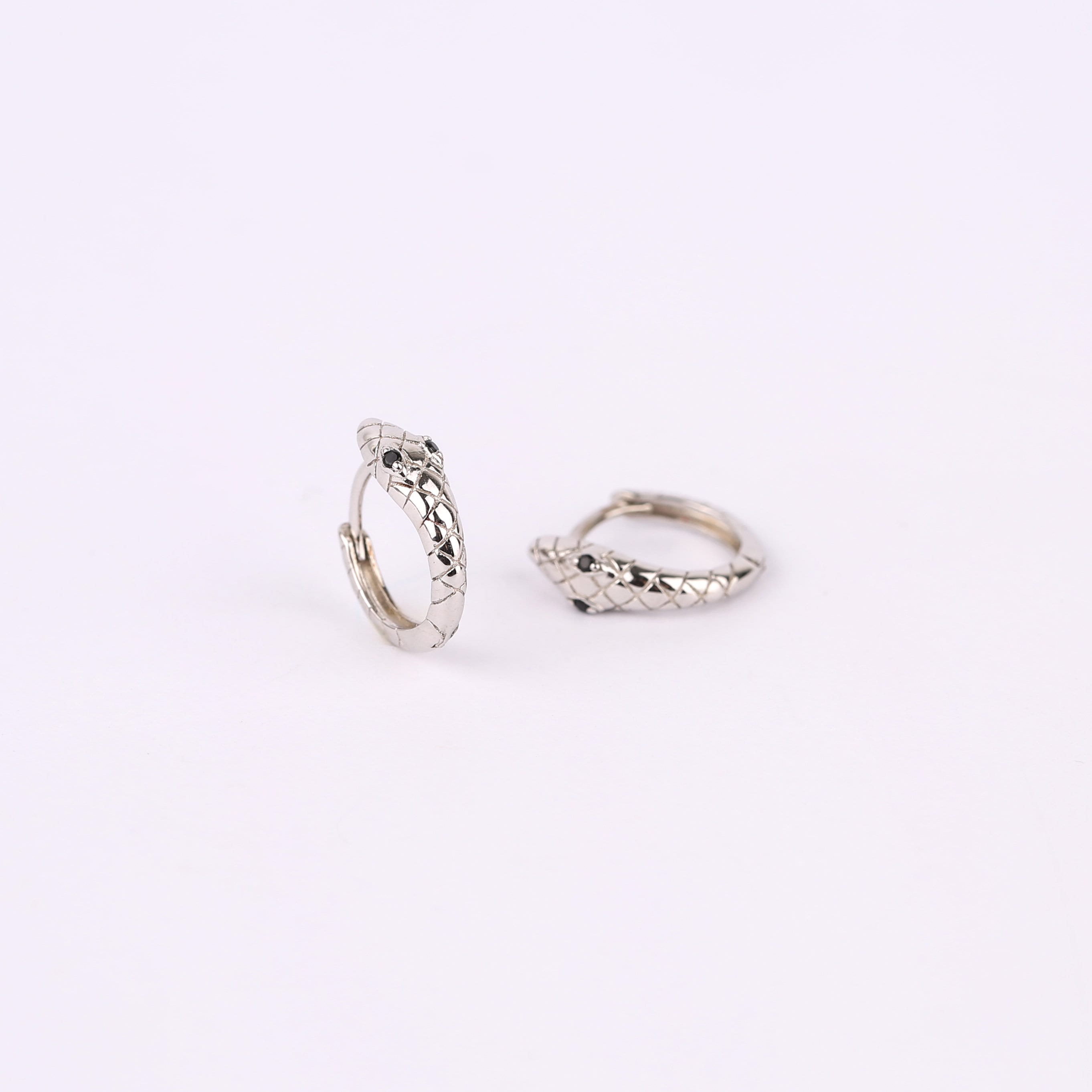 Gold Snake Huggie Hoop Earrings