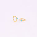 Turquoise Beaded Huggie Hoop Earring