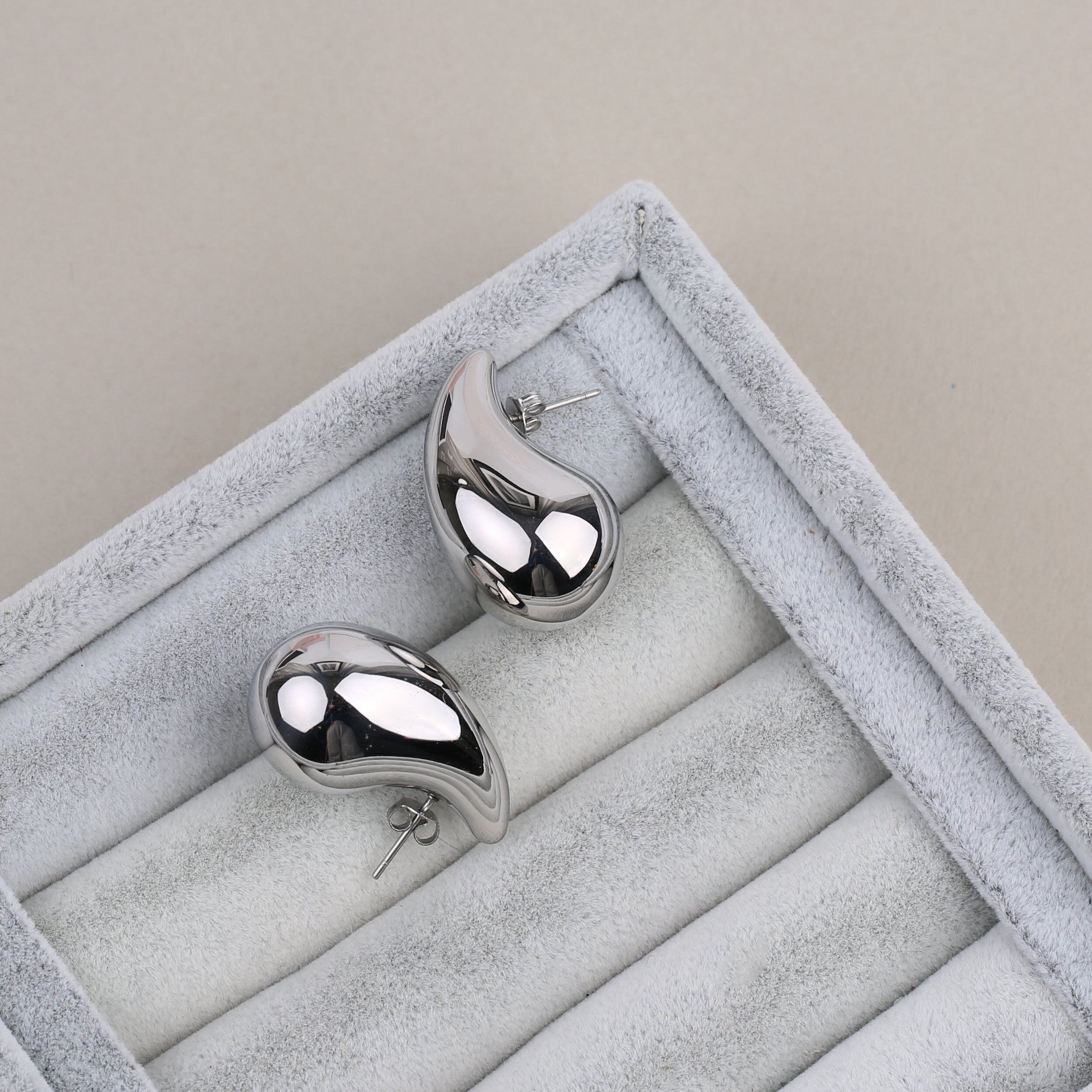 Chunky Teardrop Stud Earrings