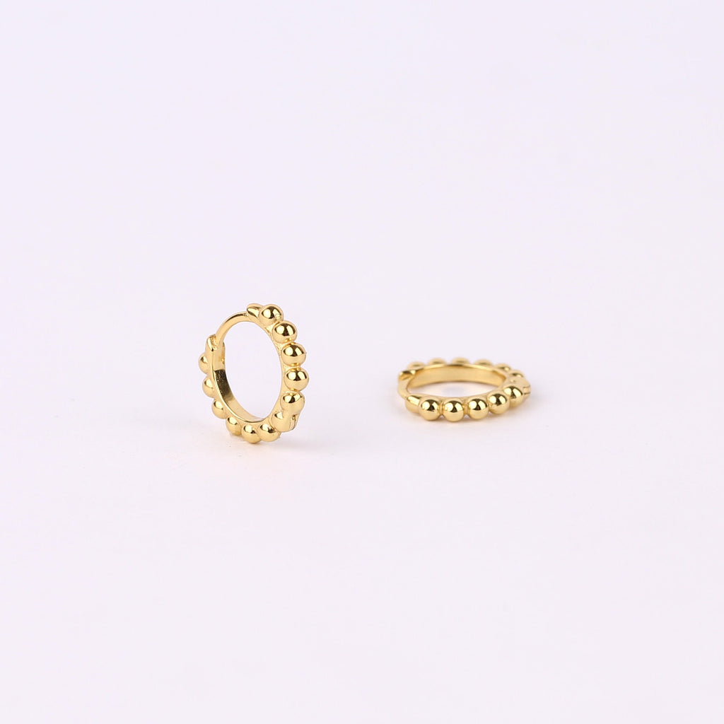 Beaded Huggie Hoop Earrings