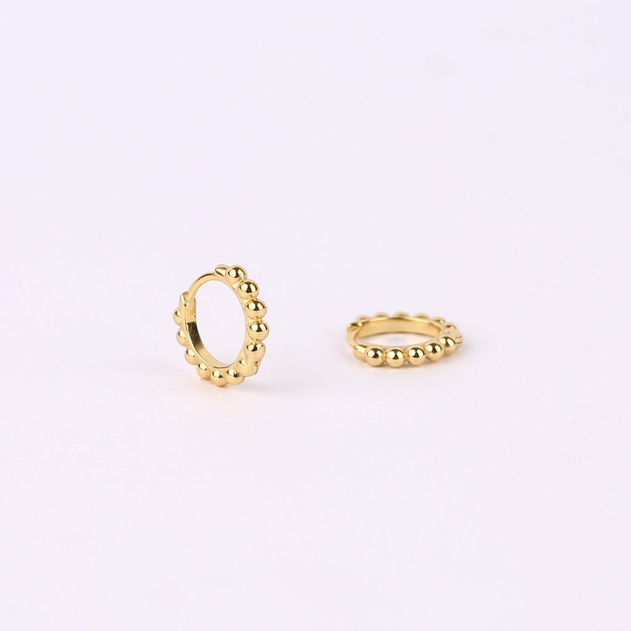Beaded Huggie Hoop Earrings