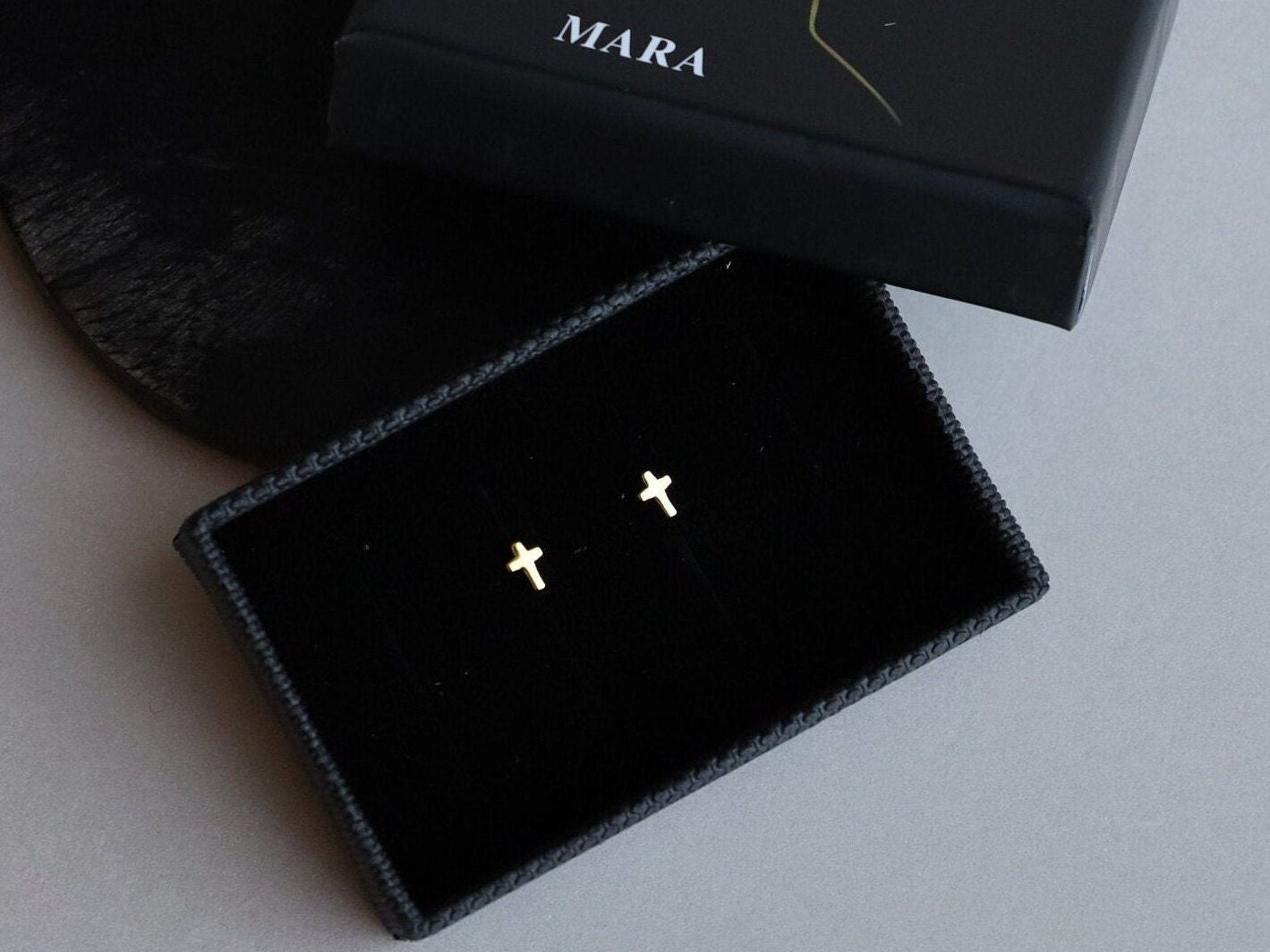 Sterling Silver Mini Cross Stud Earrings