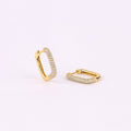 Gold Rectangle Huggie Hoop Earrings
