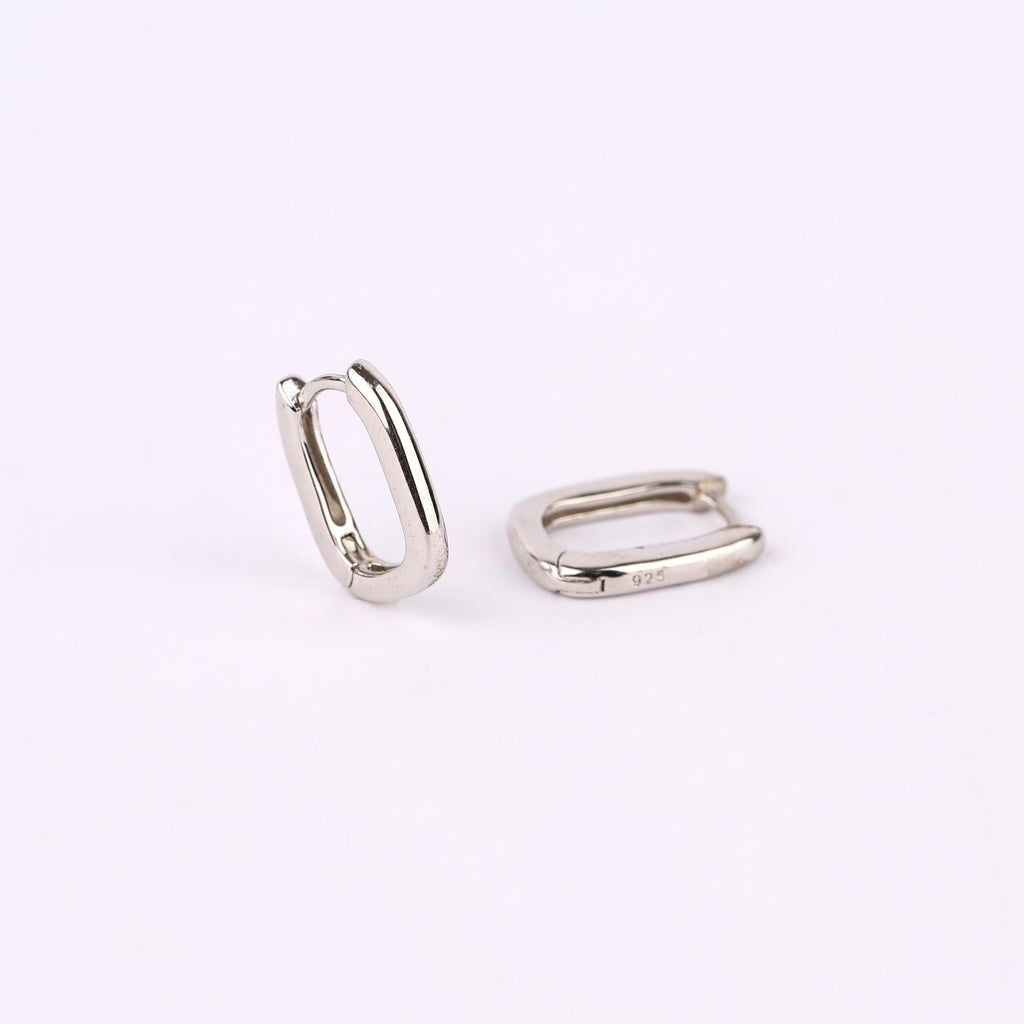 Gold Link Huggie Hoop Earrings