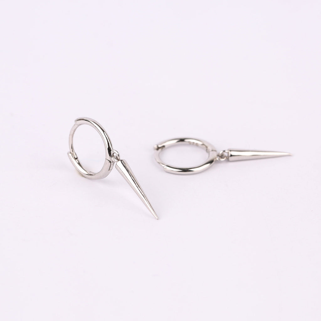 Gold Spike Dangle Hoop Earrings