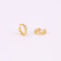 Gold Curb Chain Huggie Hoop Earrings