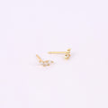 20G Diamond CZ Climber Stud Earrings with Ball Backing in