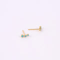 Gold Turquoise Ear Climber Earrings